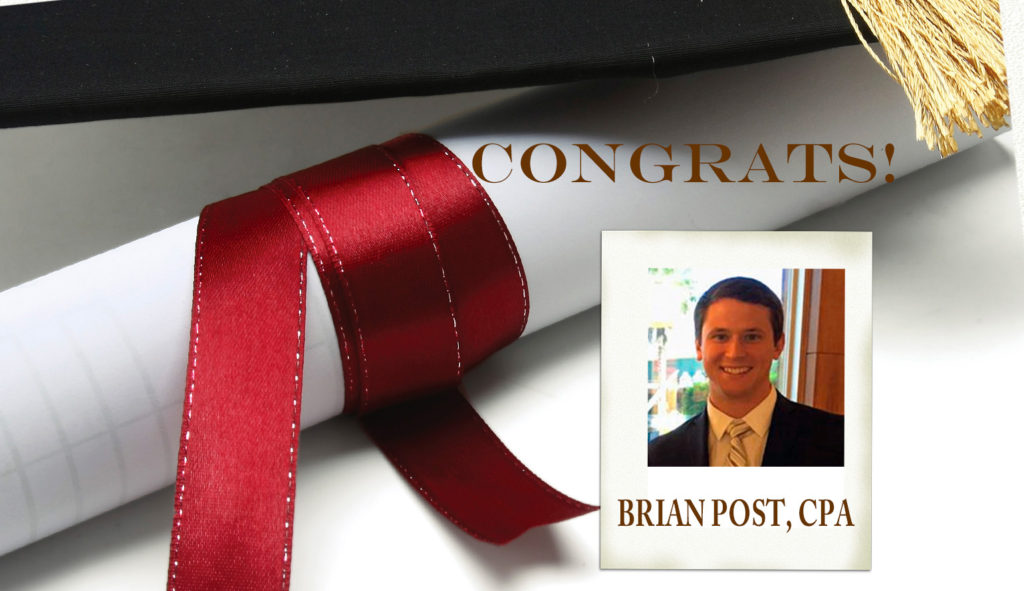 Congrats Brian Post, CPA 1